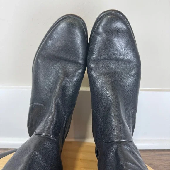 Coach Liza Tall Boots Women 7B Black Leather Stretch Buckle Knee High A8794 Good - Picture 6 of 8